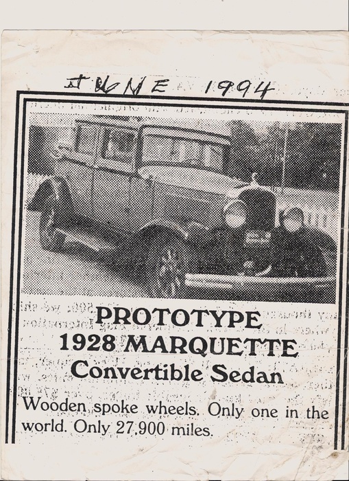 1928 MARQUETTE CONVERTIBLE SEDAN
